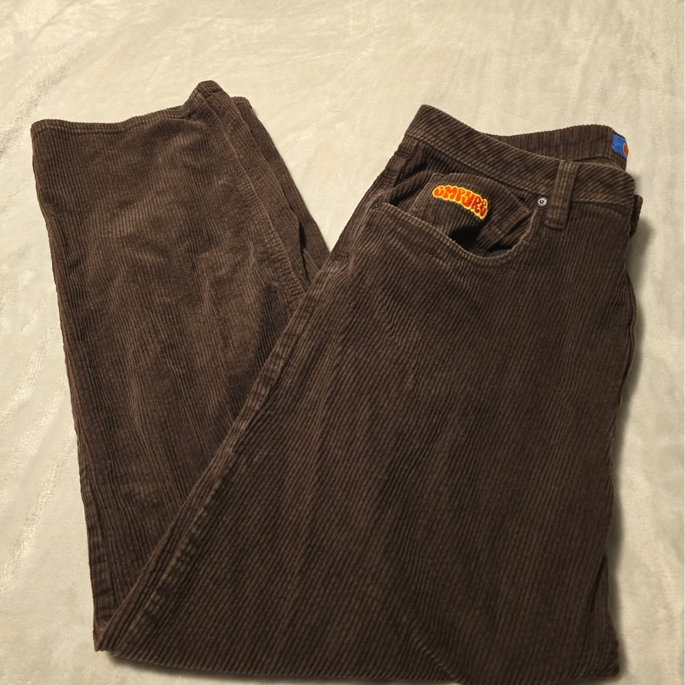 Empyre Men's Brown Corduroy Pants Wide Leg 5-Pocket Size 33 Streetwear Skater